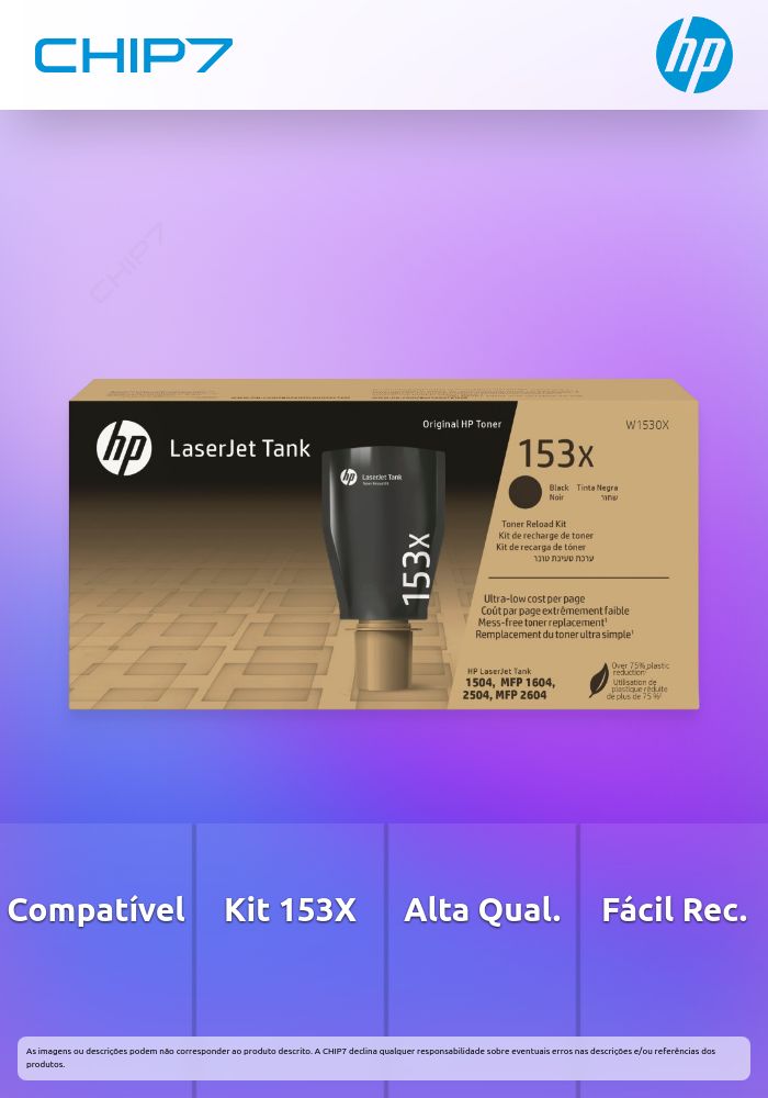 Kit de recarga de toner HP 153X Original para HP LaserJet Tank