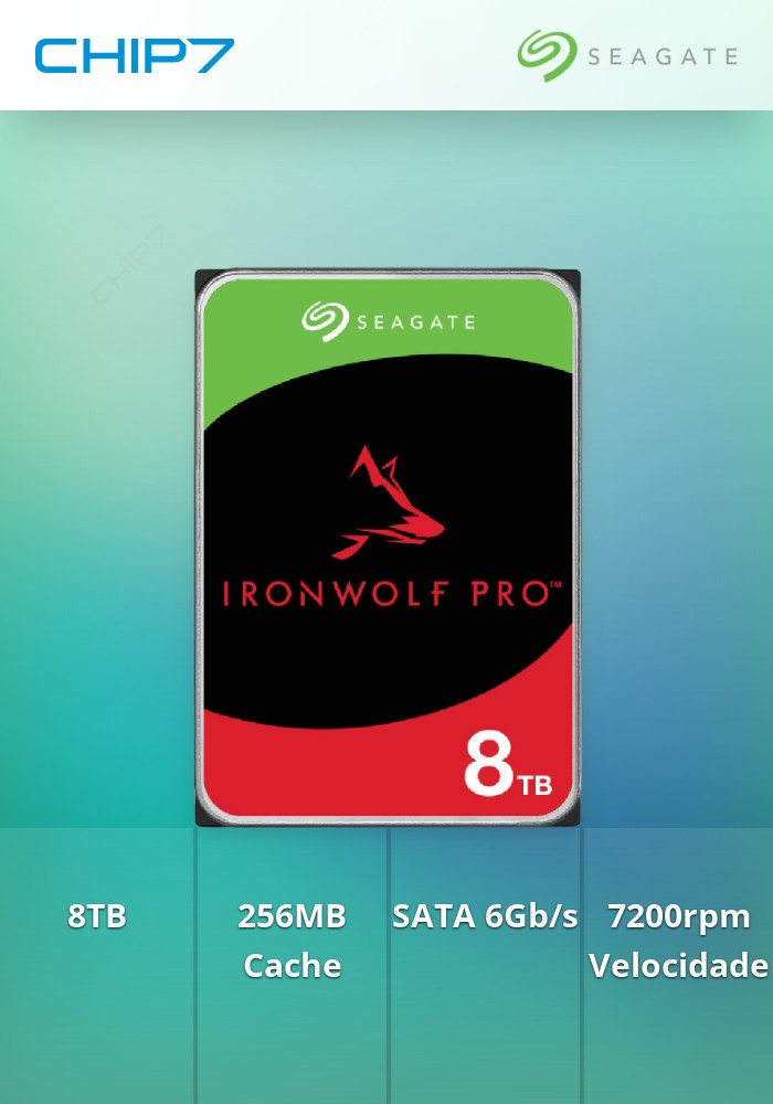 Disco 3.5 8TB SEAGATE IronWolf Pro 256Mb SATA 6Gb/s 72rp