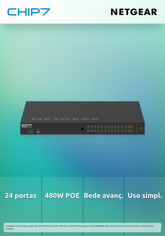 Switch NetGear Gerida 24X1G POE+ 480W