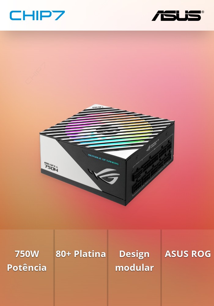 Fonte Alimentação ASUS ROG Loki 750W 80+ Platinum Modular - 90YE00N4-B0NA00