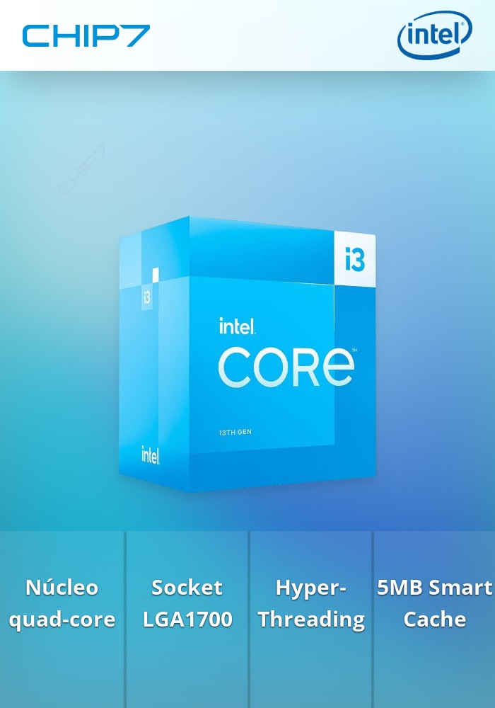 Processador CPU INTEL CORE I3-13100 5MB LGA1700 13ª GERAÇÃO