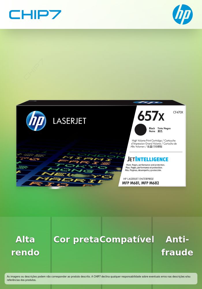 HP 657X High Yield Black Original LaserJet Toner Cartridge (CF470X)