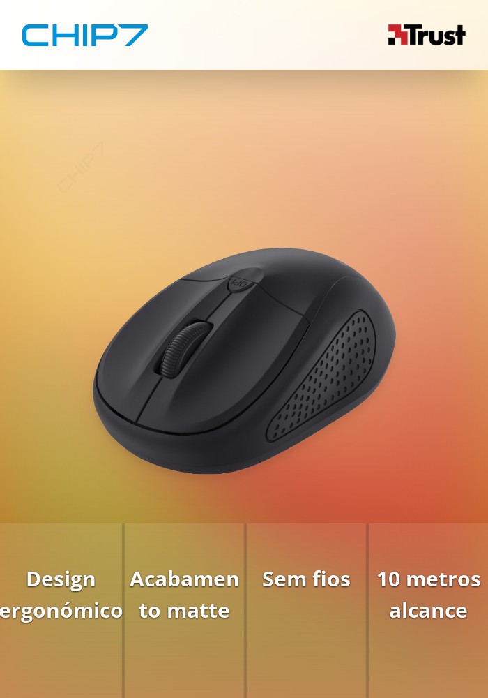 Rato Wireless Trust Primo Preto Matte