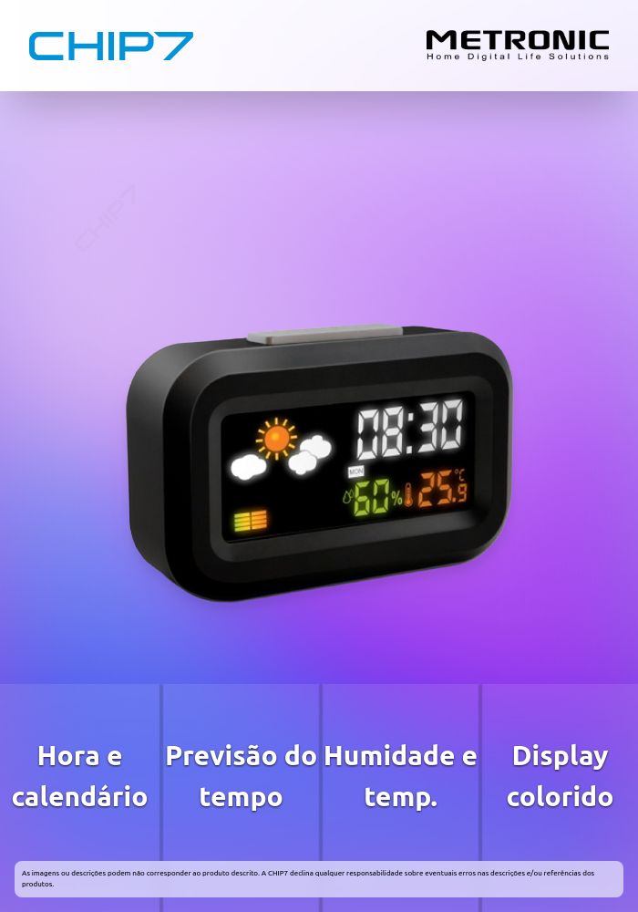 METRONIC DESPERTADOR VIAGEM MULTIFUNÇÕES