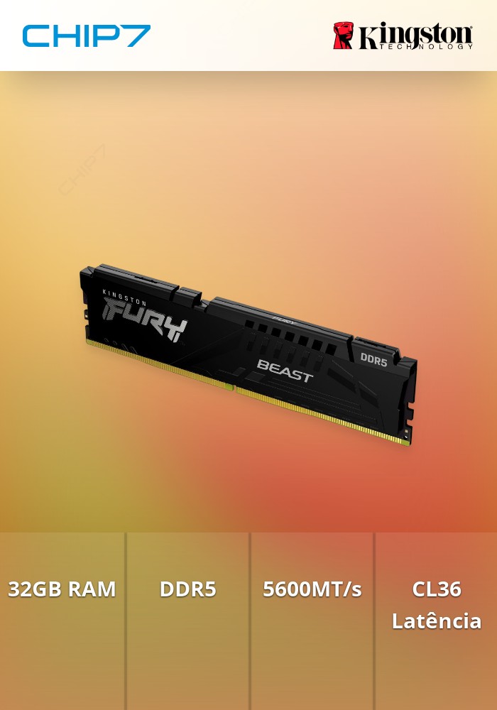 32GB RAM 5600MT/s DDR5 CL36 DIMM FURY Beast Black EXPO