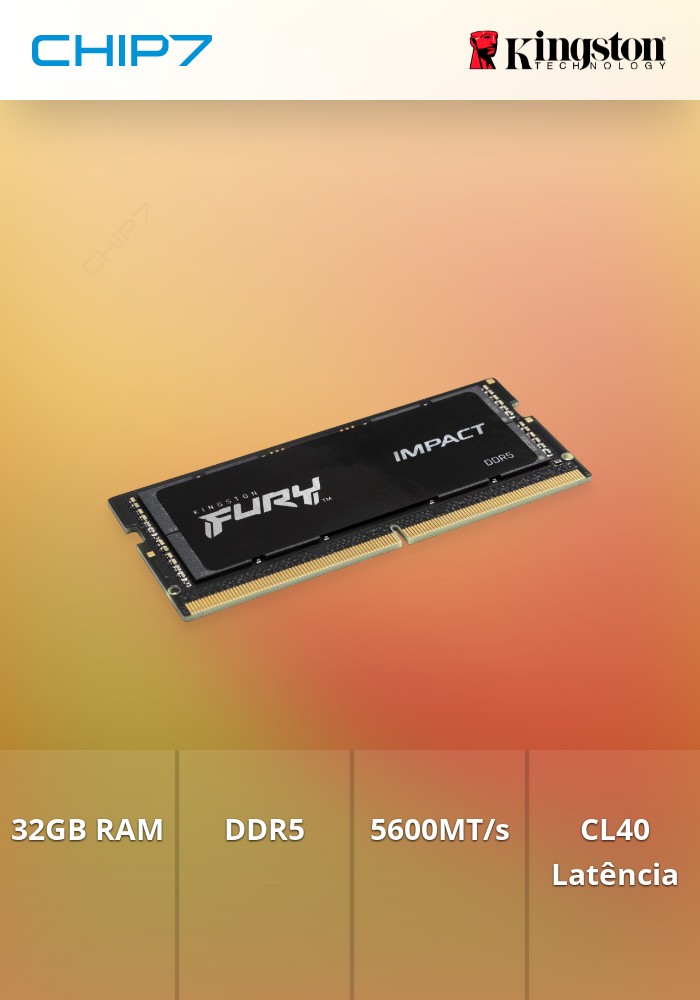 32GB RAM 5600MT/s DDR5 CL40 SO-DIMM FURY Impact PnP
