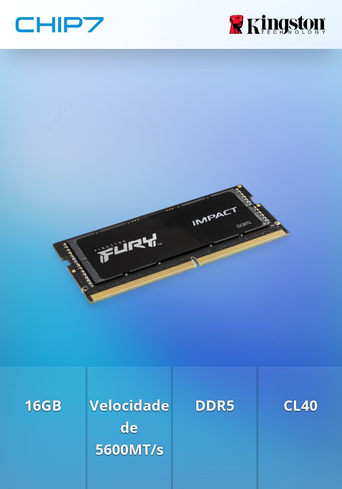 16GB RAM 5600MT/s DDR5 CL40 SO-DIMM FURY Impact PnP