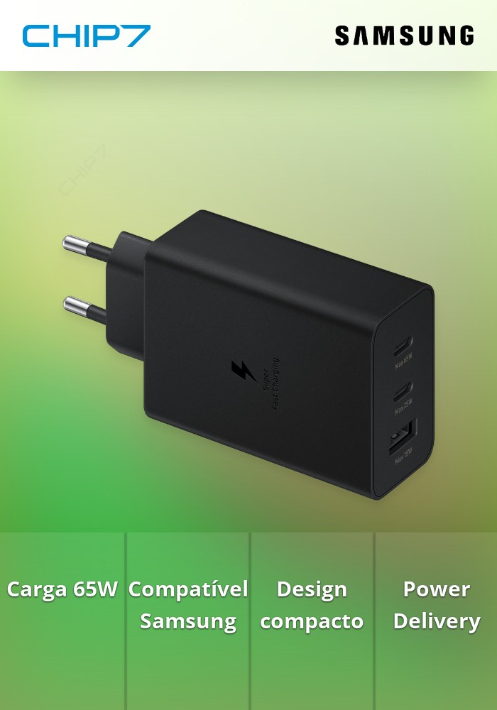 Adaptador de Energia Samsung 65W Power Trio
