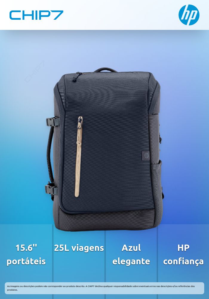 Mochila para portátil azul HP Travel 25 Liter 15.6 (6B8U5AA)