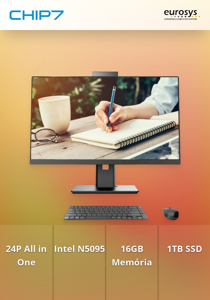 Computador All In One AIO TESLA - Intel Celeron N5095 / 16GB RAM / 1TB SSD / 24