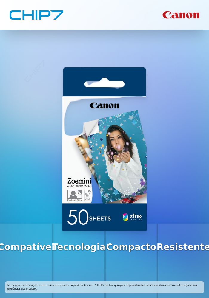 Papel Zink ZP-2030 - 50 folhas (para impressora Zoemini)