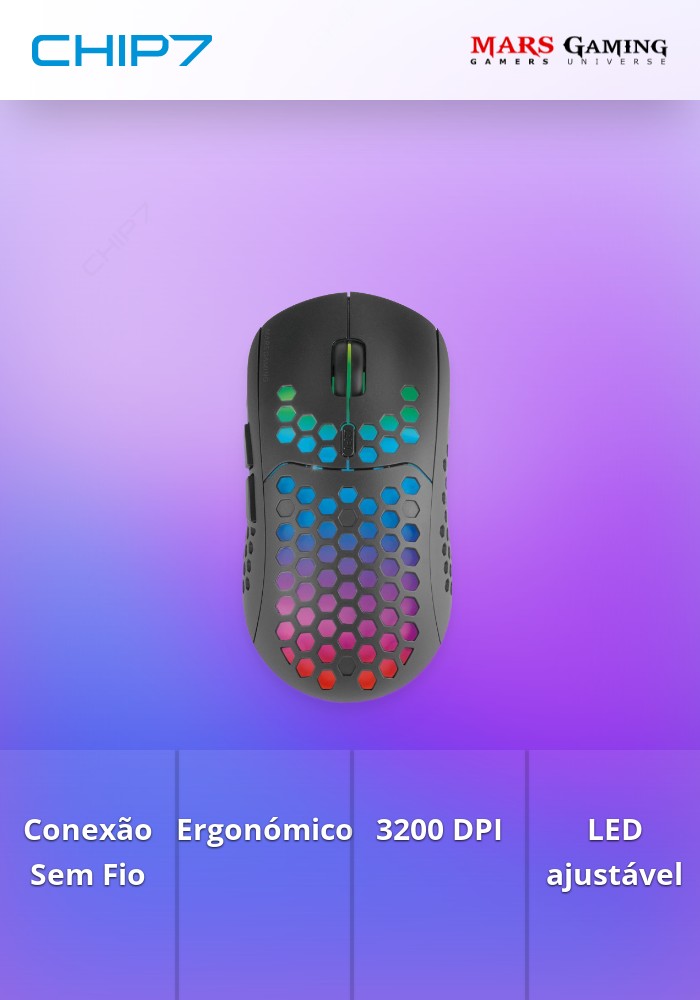 Rato MARS GAMING MMW3 WIRELESS Preto
