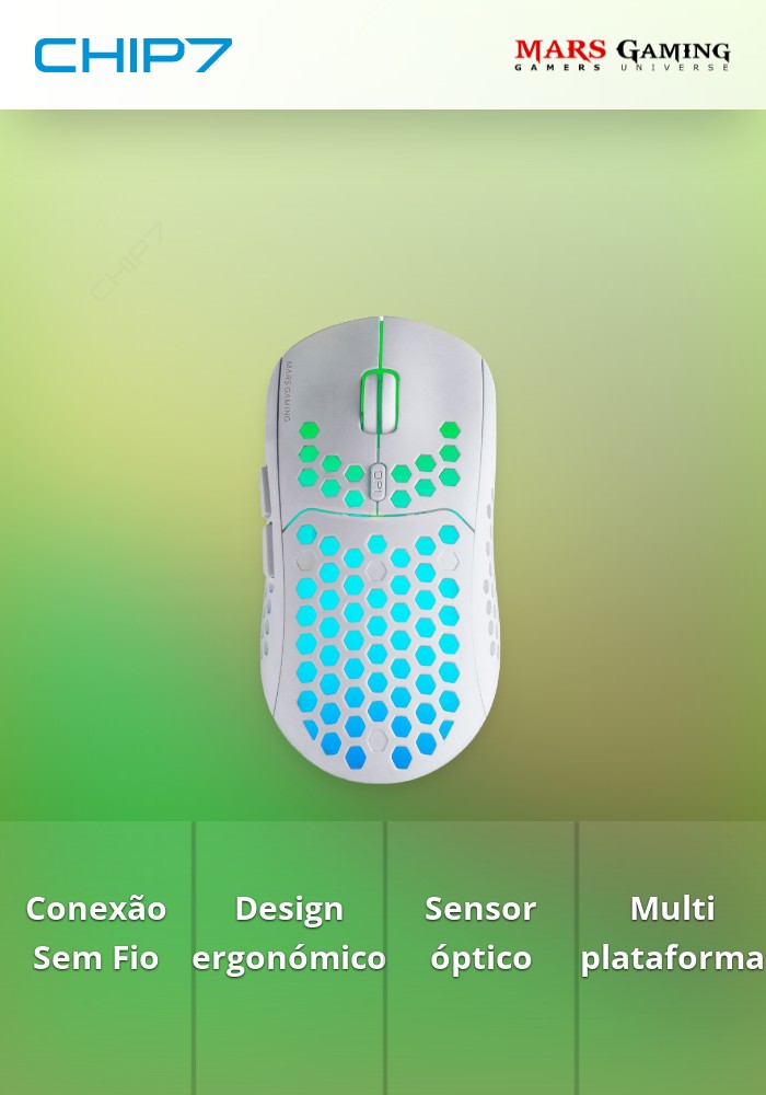 Rato MARS GAMING MMW3 WIRELESS Branco