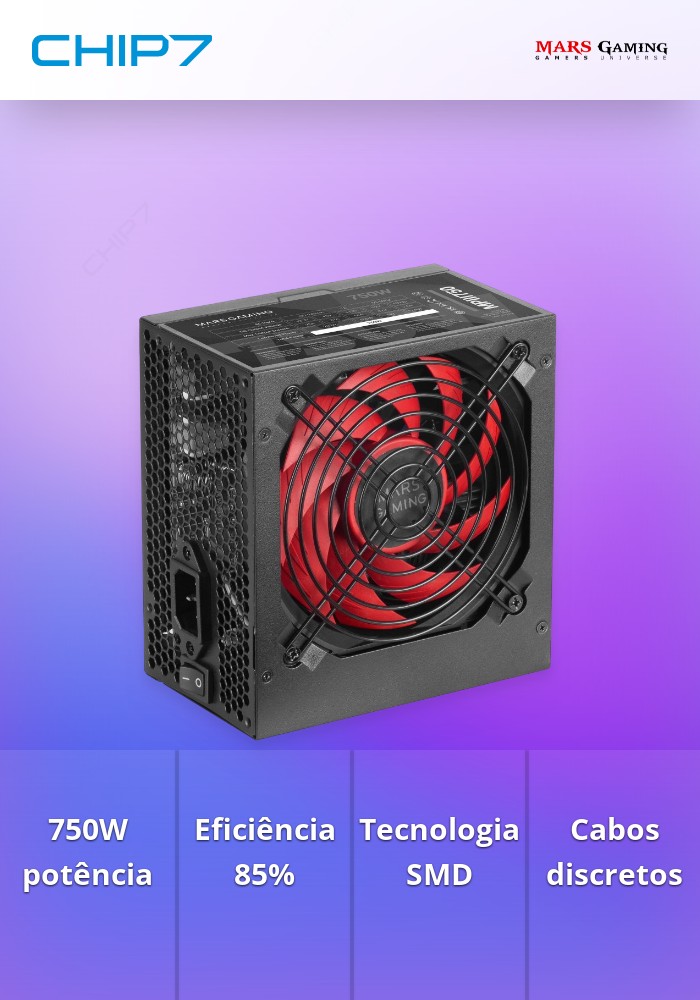 Pc Voeding 550 Mars Gaming MPIII750 Voeding – 750W ATX Voeding Met 5 Jaar Garantie, Stille Ventilator & Platte Kabels Mpiii750 85% Efficiëntie 5 Jaar Garantie