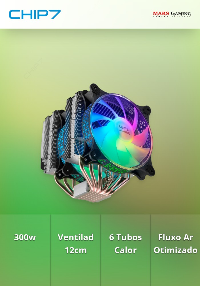 Mars Gaming MCPU-XT Schwarz, CPU Kühlkörper, Dual Tower Kühlung, 6 HCT