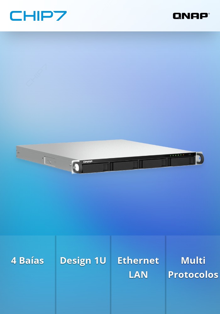 NAS QNAP 4 Baías 1U Montagem em Rack Ethernet LAN