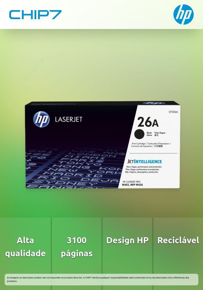 HP 26A Black Original LaserJet Toner Cartridge (CF226A)