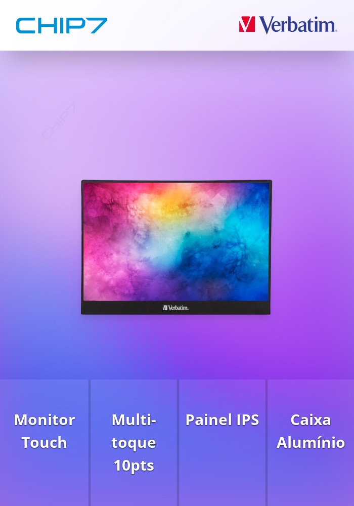 Monitor Touch Portátil Verbatim PMT-14 IPS 14