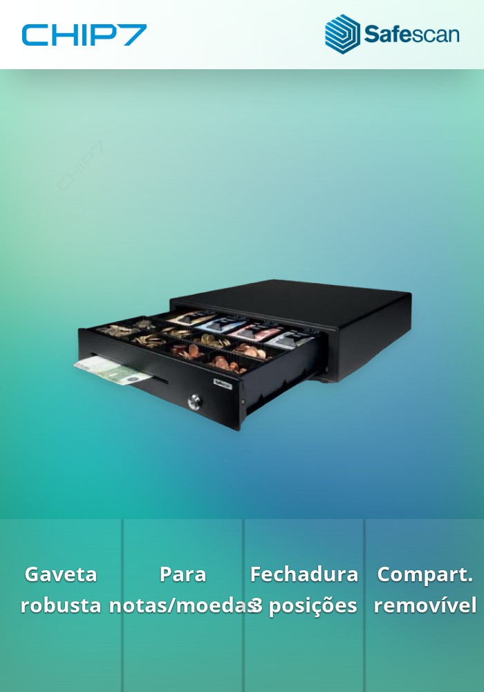 Gaveta de dinheiro leve Safescan LD-4141 Preto 132-0423