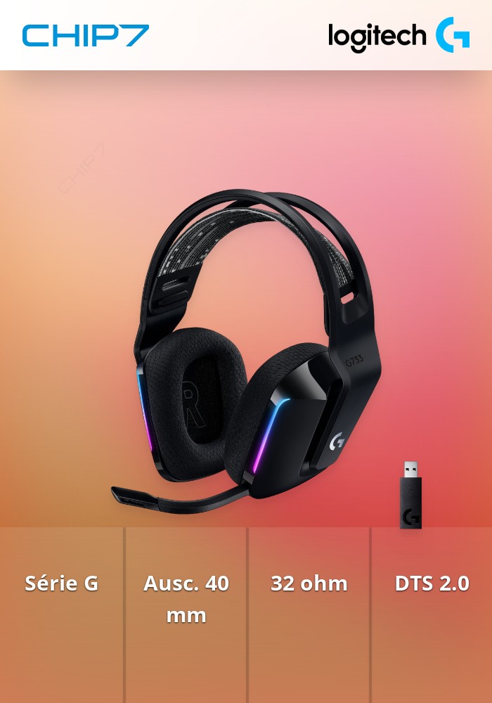 Headset Wireless Logitech G Series G733 Lightspeed RGB