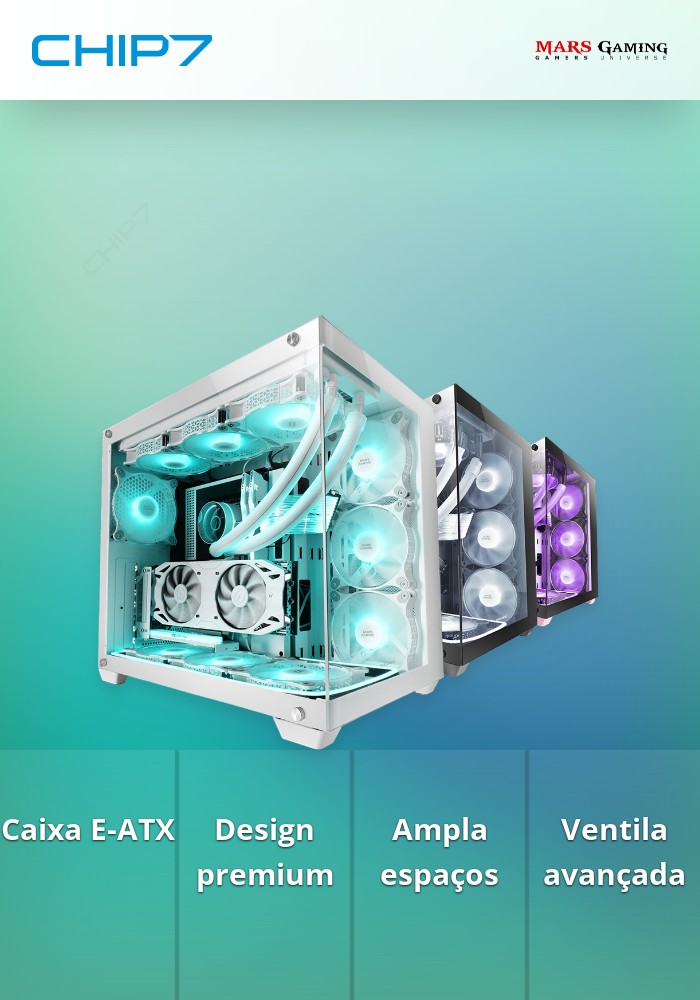 Caixa E-ATX MARS GAMING MCV4 XXL PREMIUM CUSTOM Branca