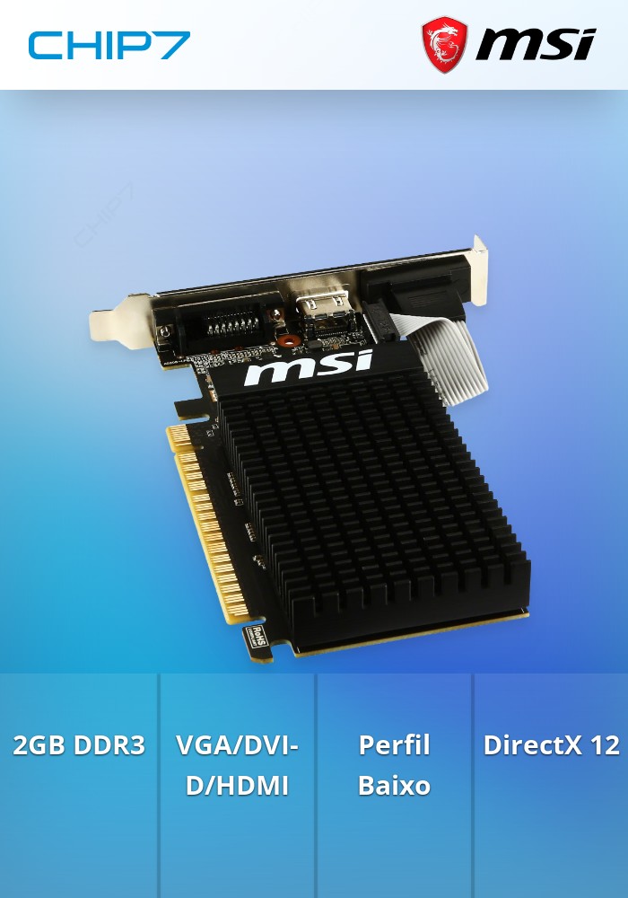Placa Gráfica MSI GT710 2GB DDR3 1xVGA / 1xDVI-D / 1xHDMI