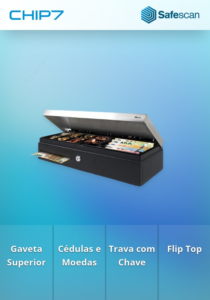Gaveta de dinheiro Safescan SD-4617S Flip Top Uso padrão