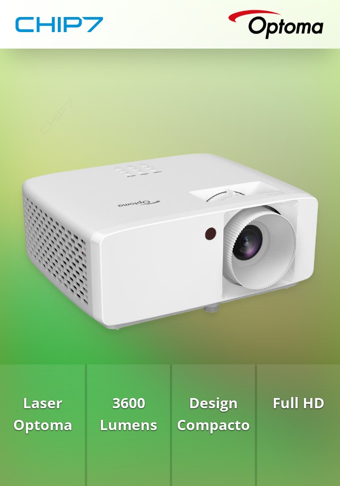 Projetor Optoma laser ultracompacto de alto brilho 3600 Lumens - ZW340E