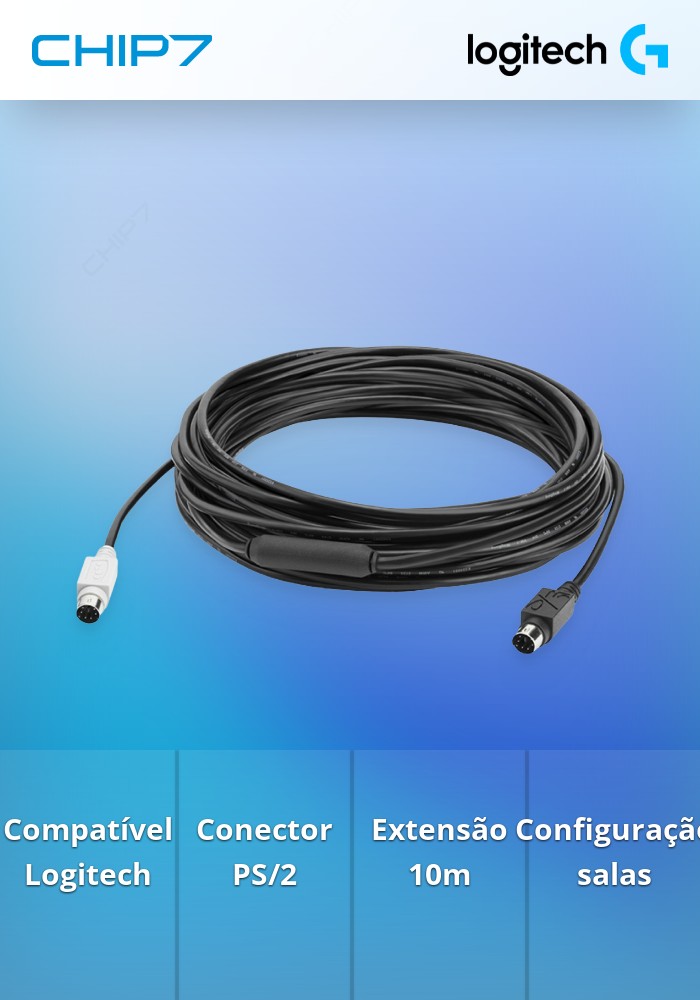 Cabo de extensão de câmara Logitech GROUP  PS/2 macho para PS/2 macho 10m
