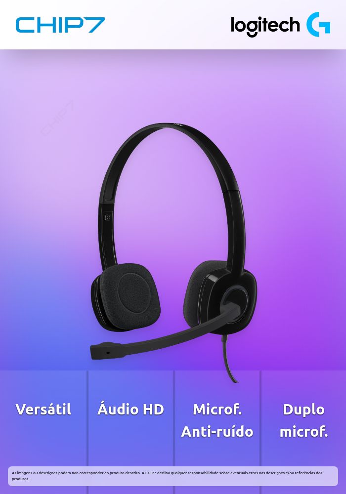 Headset Call Center Logitech H151 Stereo Preto