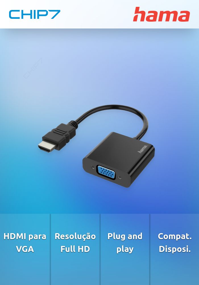 Adaptador HAMA HDMI-VGA Full HD - 200343