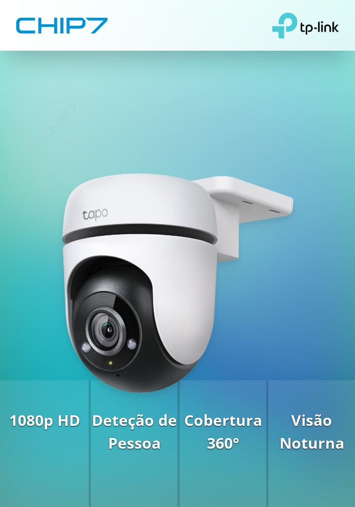 Câmara de Segurança TP-Link Tilt Security Wi-Fi Deteção e Notificação Smart Exterior IP65 - Tapo C500