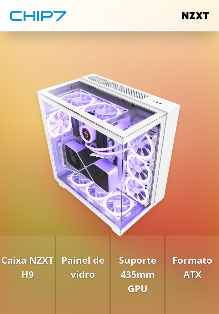 Caixa ATX NZXT H9 Elite Branca Vidro Temperado