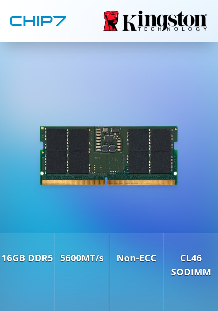 16GB RAM Kingston 5600MT/s DDR5 Non-ECC CL46 SODIMM 1Rx8