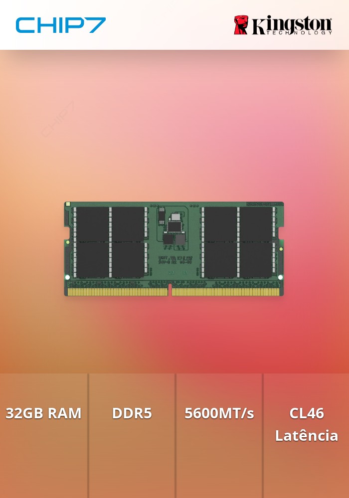 32GB RAM Kingston 5600MT/s DDR5 Non-ECC CL46 SODIMM 2Rx8