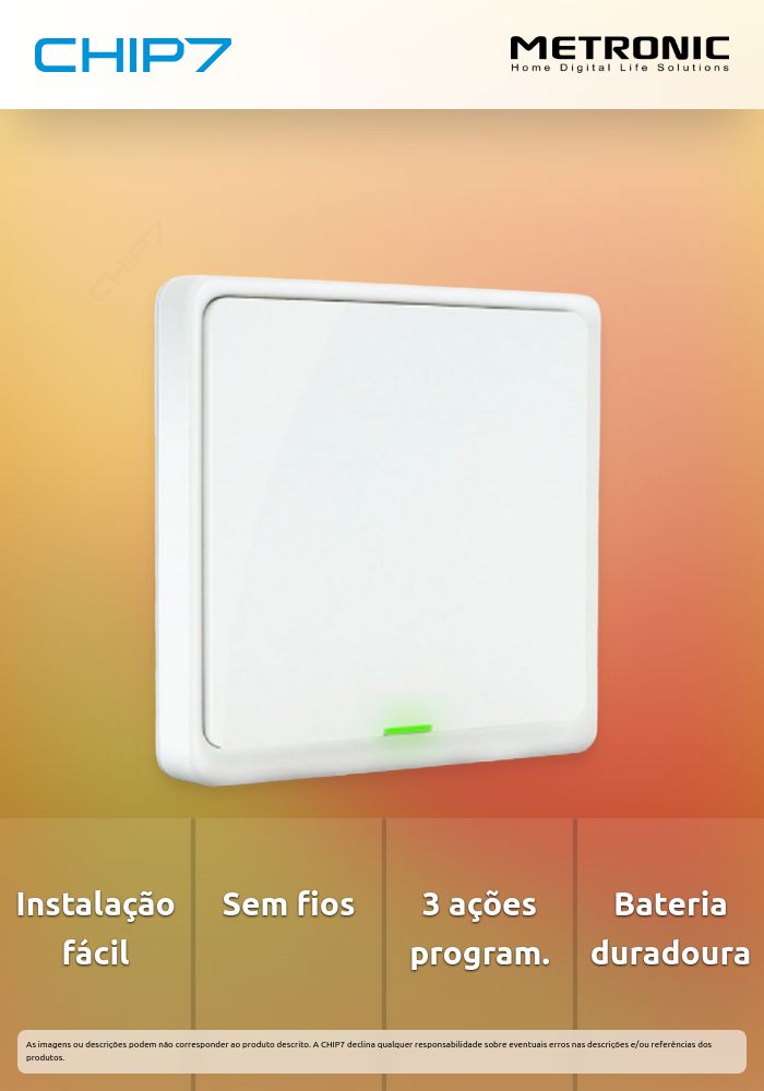 Interruptor METRONIC INTELIGENTE WIFI ZIGBEE DE 1 BOTÃO