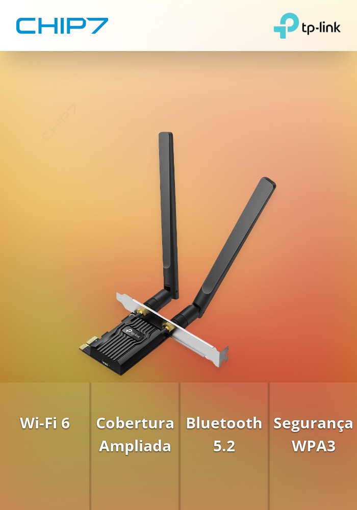 Placa de Rede TP-Link Archer TX20E AX1800 Wi-Fi Bluetooth 5.2 PCI Express