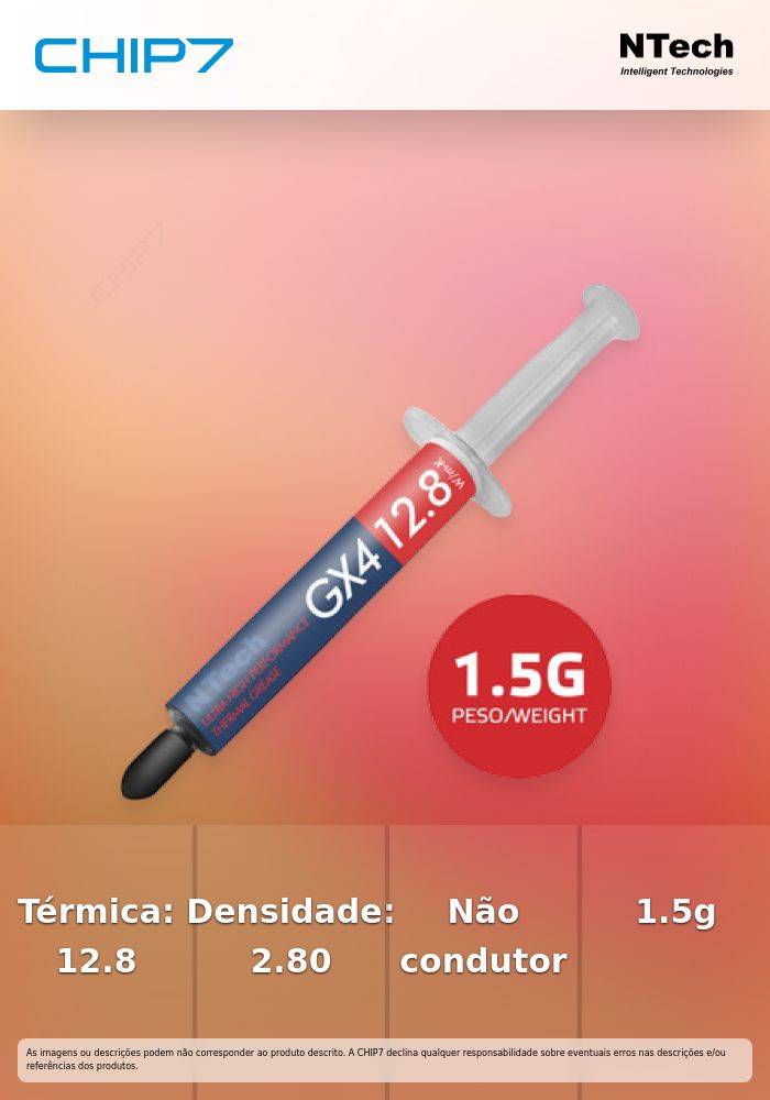 Pasta Térmica NTECH GX4 1.5G ALTA PERFORMANCE 12.8W/m-K