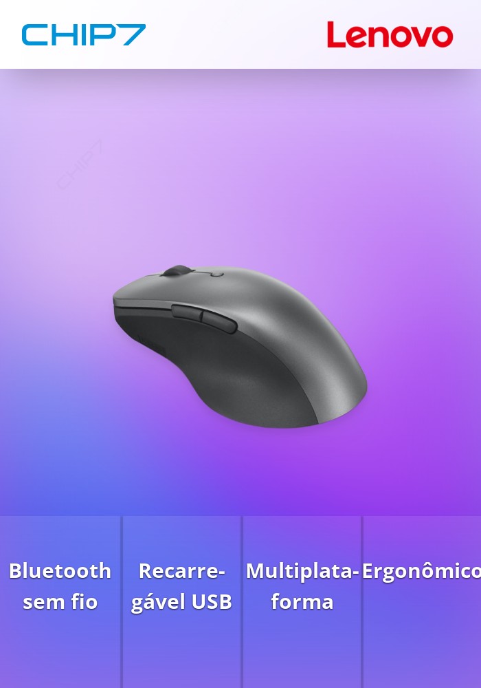 Rato Lenovo Recarregável Bluetooth - 4Y51J62544