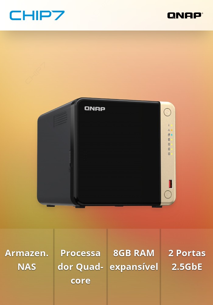 NAS QNAP 4-Bay Celeron N5105/N5095 4C/4T 8GB / 2x2.5GbE/USB/Tower