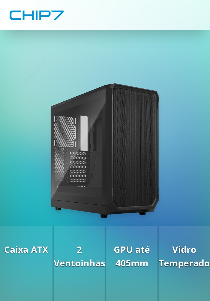 Caixa ATX Fractal Design Focus 2 Preta TG