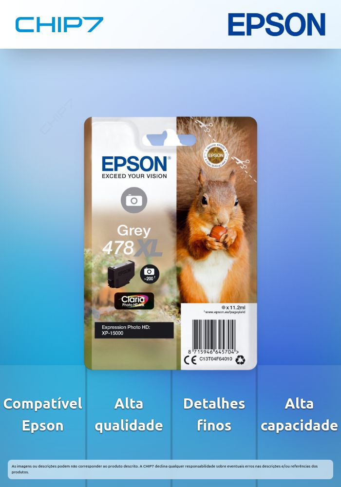 Singlepack Grey 478XL Claria Photo HD Ink