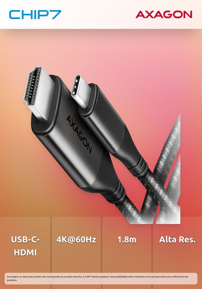 Cabo AXAGON RVC-HI2MC USB-C -> HDMI 2.0 adapter 4K/60Hz