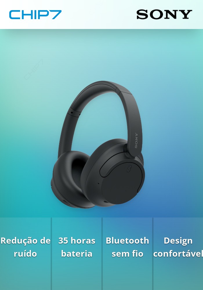 Auscultadores Sony Bluetooth WH-CH720NB - Noise Cancelling / até 35h de autonomia Preto