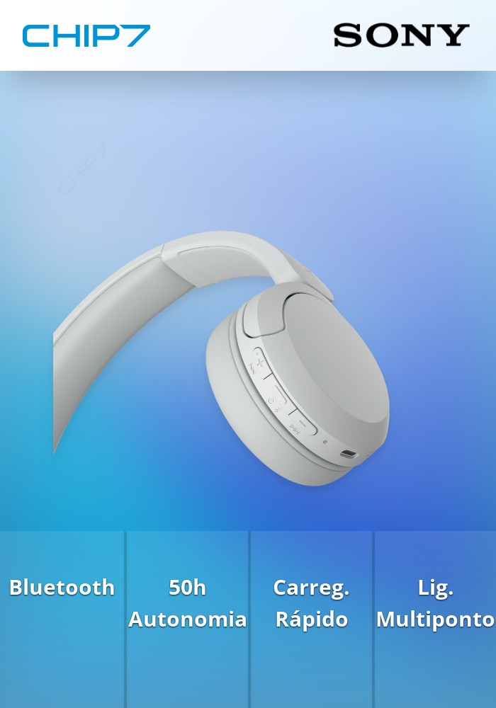 Auscultadores Sony Bluetooth WH-CH520W - até 50h autonomia Branco