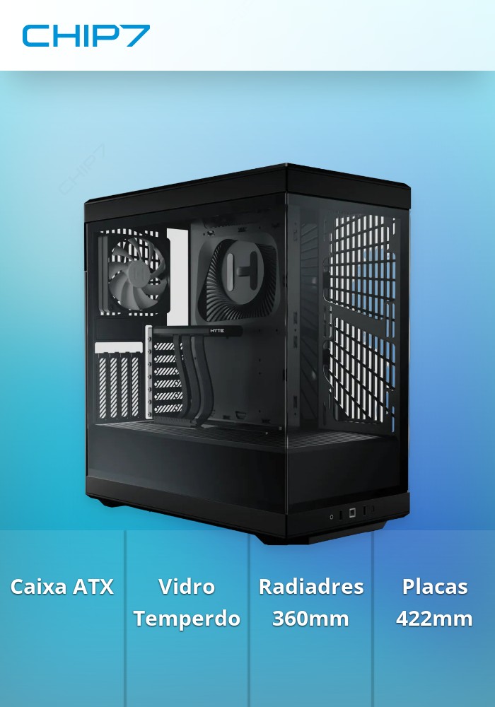 Caixa ATX Hyte Y40 Vidro Temperado Preta