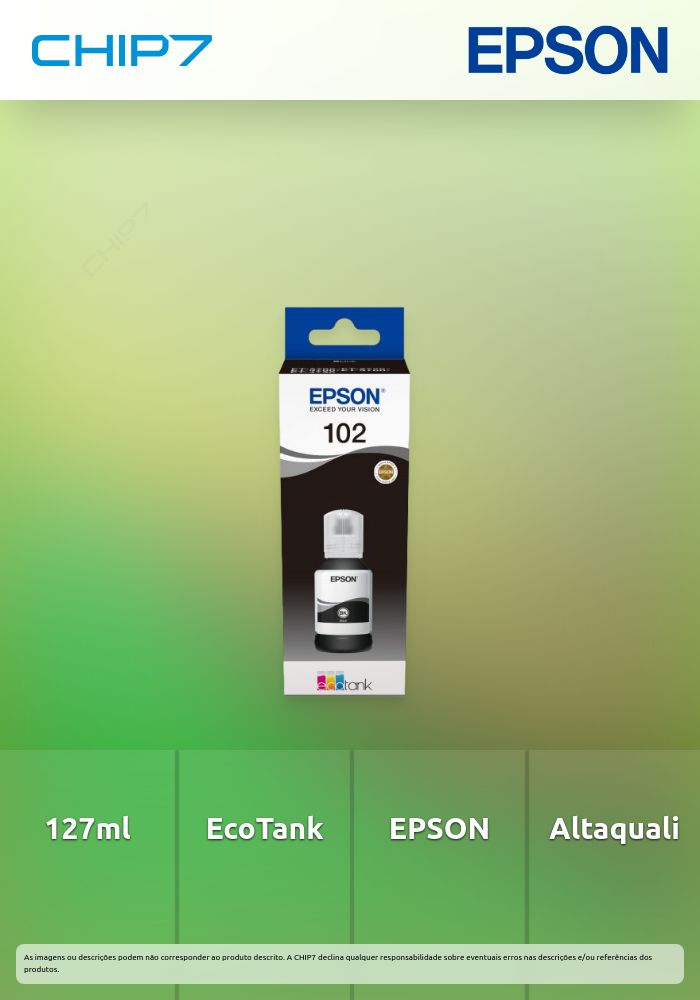 EPSON TINTEIRO PRETO 102 ET-2700/2750/3700/3750/4750
