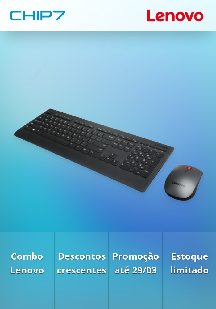 LENOVO Professional Wireless Keyboard and Mouse Combo Portugese