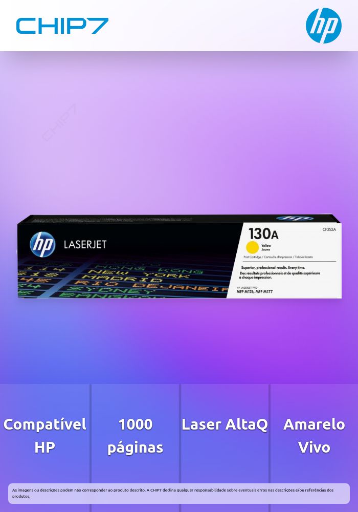 HP 130A Yellow LaserJet Toner Cartridge (CF352A)