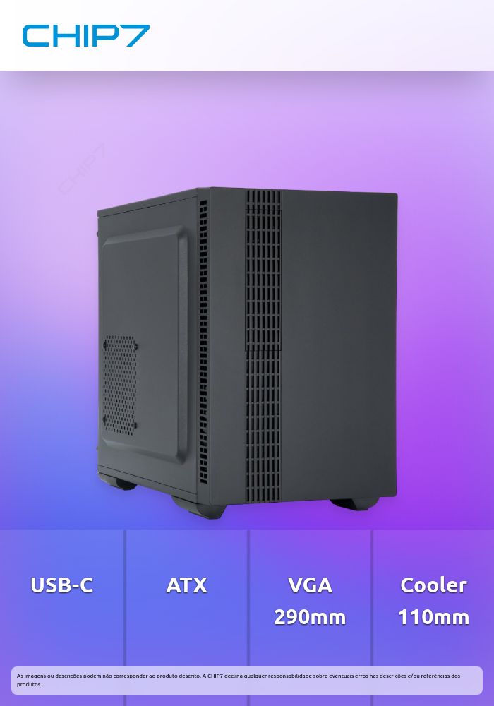Caixa ATX CHIEFTEC CUBE UK-02B-OP Preta